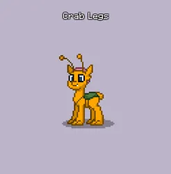 Size: 379x385 | Tagged: safe, derpibooru import, oc, oc:crab legs, unofficial characters only, crab, crab pony, earth pony, hybrid, pony, pony town, hybrid oc, image, meme, offspring, parent:crab nasty, parent:posey, png, simple background