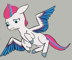 Size: 1890x1575 | Tagged: safe, anonymous artist, derpibooru import, zipp storm, pegasus, pony, g5, colored sketch, derpibooru exclusive, floppy ears, flying, image, looking down, png, simple background, sketch, solo, spread wings, wings, worried