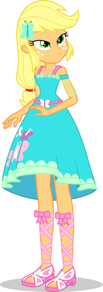 Size: 1477x4182 | Tagged: safe, artist:dustinwatsongkx, derpibooru import, applejack, fluttershy, equestria girls, clothes swap, female, image, png, simple background, solo, transparent background