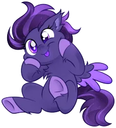 Size: 1714x1885 | Tagged: safe, alternate version, artist:macchiiatoo, derpibooru import, oc, oc:shadow galaxy, unofficial characters only, pegasus, pony, :p, adorable face, chest fluff, commission, cute, ear fluff, ethereal mane, female, fluffy, glow, glowing tongue, hooves, image, mare, pegasus oc, png, simple background, solo, starry mane, starry tail, tail, tongue out, transparent background, wings