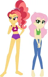 Size: 407x642 | Tagged: safe, artist:sturk-fontaine, derpibooru import, oc, oc:briar apple, oc:scarlet dawn, human, equestria girls, base used, contemporary dancer, duo, duo female, female, freckles, image, magical lesbian spawn, offspring, parent:adagio dazzle, parent:applejack, parent:fluttershy, parent:sunset shimmer, png, ponytail, simple background, white background