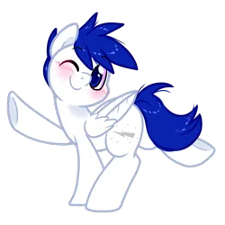 Size: 1000x1000 | Tagged: safe, artist:paperbagpony, derpibooru import, oc, oc:shy white flash, pegasus, derpibooru community collaboration, 2024 community collab, blushing, image, pegasus oc, png, simple background, transparent background, wings