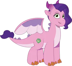 Size: 1591x1466 | Tagged: safe, artist:prixy05, derpibooru import, pipp petals, dragon, g5, my little pony: tell your tale, dragonified, female, image, png, simple background, solo, species swap, transparent background, vector