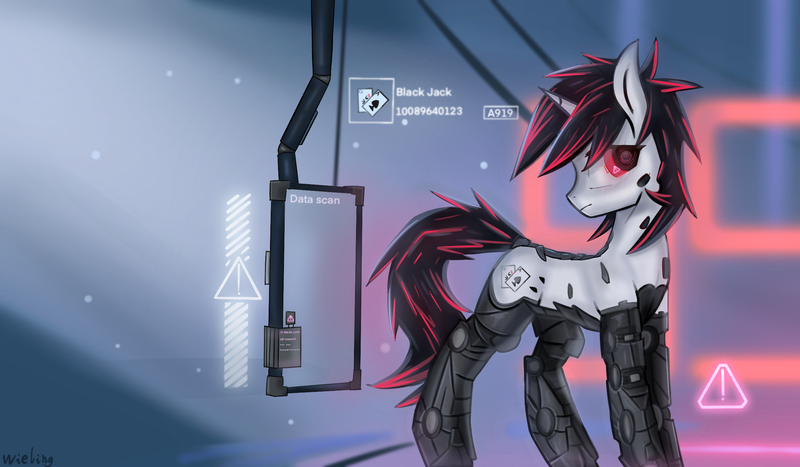 Size: 2400x1400 | Tagged: safe, artist:weiling, derpibooru import, oc, oc:blackjack, fallout equestria, fallout equestria: project horizons, fanfic art, image, png, solo