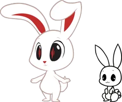 Size: 806x670 | Tagged: safe, artist:tarkan809, derpibooru import, angel bunny, chikn nuggit, derpibooru exclusive, duo, g4, image, iscream, png, show accurate, simple background, style comparison, style emulation, transparent background