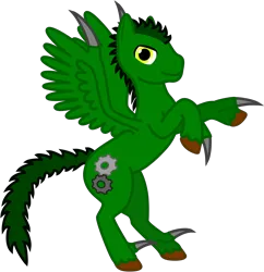 Size: 1998x2064 | Tagged: safe, artist:guardian talon, derpibooru import, oc, unofficial characters only, original species, pony, derpibooru community collaboration, 2024 community collab, derpibooru exclusive, image, male, png, rearing, simple background, solo, spread wings, stallion, talons, transparent background, unshorn fetlocks, wings