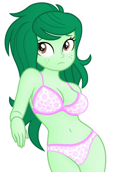 Size: 1100x1600 | Tagged: suggestive, artist:ah96, derpibooru import, wallflower blush, equestria girls, bra, breasts, busty wallflower blush, clothes, female, image, ms paint, panties, png, simple background, solo, transparent background, underwear