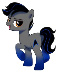 Size: 1113x1360 | Tagged: safe, artist:arshe12, derpibooru import, oc, oc:techno babble, unofficial characters only, earth pony, pony, image, looking at you, looking back, looking back at you, male, png, stallion