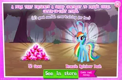 Size: 1960x1296 | Tagged: safe, derpibooru import, official, rainbow dash, breezie, advertisement, antennae, breeziefied, costs real money, english, female, gameloft, gem, image, jpeg, mobile game, my little pony: magic princess, numbers, rainbow breez, sale, solo, solo focus, species swap, text, wings