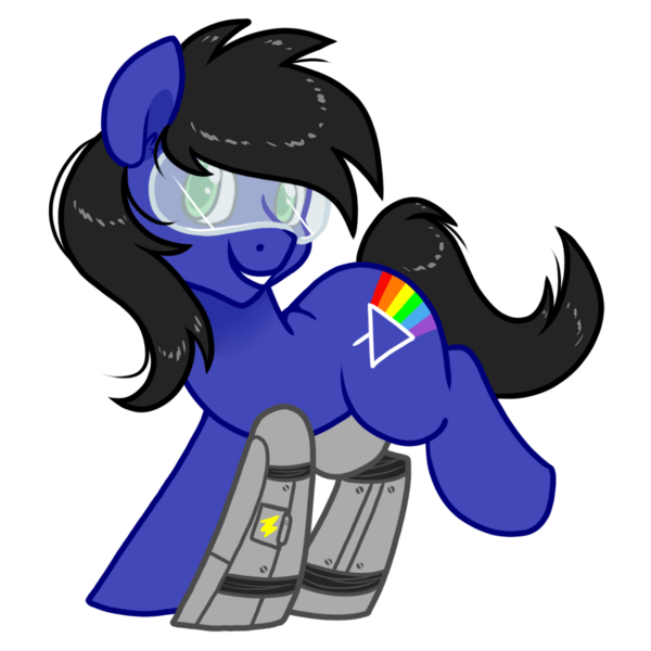 Size: 1100x1100 | Tagged: safe, artist:paperbagpony, derpibooru import, oc, oc:biff, derpibooru community collaboration, 2024 community collab, amputee, glasses, image, png, prosthetic limb, prosthetics, simple background, transparent background