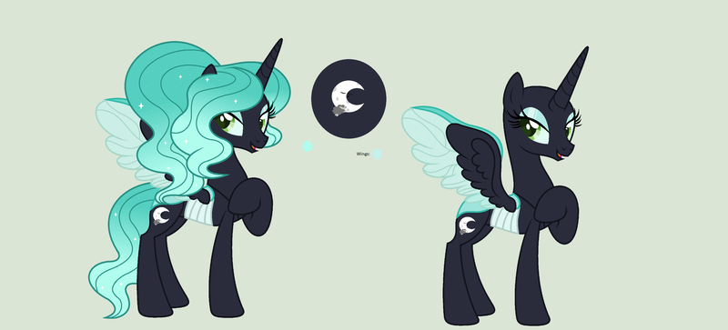 Size: 3616x1640 | Tagged: safe, artist:roseloverofpastels, derpibooru import, oc, oc:ulyssa, changepony, hybrid, female, image, interspecies offspring, magical lesbian spawn, offspring, parent:princess luna, parent:queen chrysalis, parents:chrysaluna, png, simple background, solo