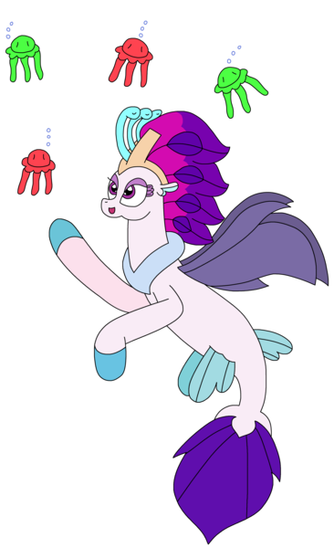 Size: 1959x3209 | Tagged: safe, artist:supahdonarudo, derpibooru import, queen novo, jellyfish, seapony (g4), my little pony: the movie, image, looking up, png, simple background, transparent background