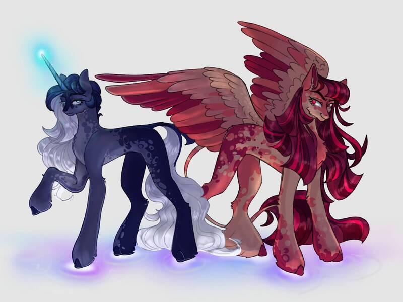 Size: 1536x1152 | Tagged: safe, artist:sorninay, derpibooru import, pegasus, pony, unicorn, image, jpeg