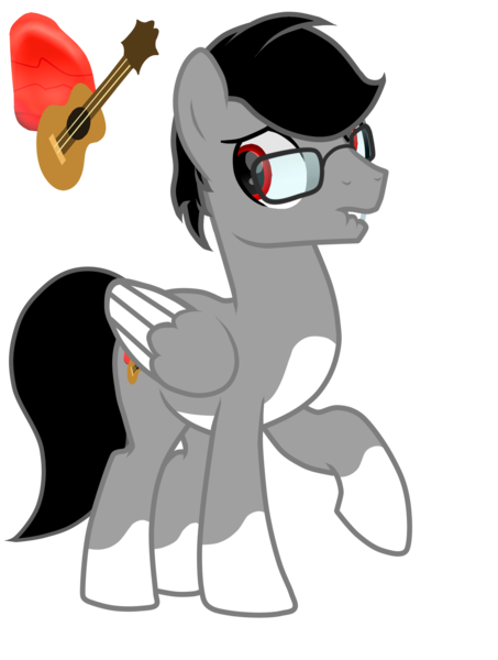 Size: 1398x1852 | Tagged: safe, artist:naoto yazarän, derpibooru import, oc, unofficial characters only, pegasus, pony, cutie mark, glasses, image, male, parent:crystal yazarän, parent:octavia melody, png, simple background, solo, transparent background, wings