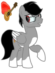 Size: 1398x1852 | Tagged: safe, artist:naoto yazarän, derpibooru import, oc, unofficial characters only, pegasus, pony, cutie mark, glasses, image, male, parent:crystal yazarän, parent:octavia melody, png, simple background, solo, transparent background, wings