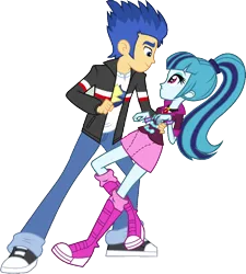 Size: 972x1082 | Tagged: safe, artist:themexicanpunisher, derpibooru import, edit, vector edit, flash sentry, sonata dusk, equestria girls, rainbow rocks, background removed, female, image, male, png, senata, shipping, straight, vector