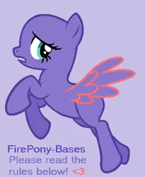 Size: 402x490 | Tagged: safe, artist:firepony-bases, derpibooru import, pegasus, pony, bald, base, female, grimace, image, mare, no tail, png, purple background, simple background, solo, spread wings, wings