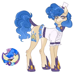 Size: 1000x1000 | Tagged: safe, artist:kazmuun, derpibooru import, sapphire shores, pony, clothes, eyeshadow, female, hat, hoof shoes, image, makeup, mare, png, shirt, simple background, skirt, solo, tail, tail wrap, top hat, transparent background