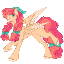 Size: 1000x1000 | Tagged: safe, artist:kazmuun, derpibooru import, oc, oc:peach blossom, pegasus, pony, colored wings, concave belly, female, hoof fluff, image, leg fluff, mare, partially open wings, png, raised hoof, raised leg, simple background, slim, solo, thin, transparent background, two toned wings, unshorn fetlocks, wings