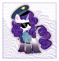 Size: 11669x12126 | Tagged: safe, artist:chafer7lin, artist:stardarkmlp, derpibooru import, rarity, pony, unicorn, absurd resolution, alternate hairstyle, base used, clothes, commission, cuffs, fashion police, female, g4, hat, image, leonine tail, lipstick, makeup, mare, markings, necktie, png, police, police officer, police uniform, raricop, redesign, shirt, solo, sunglasses, tail, unshorn fetlocks, ych result