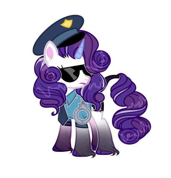 Size: 11669x12126 | Tagged: safe, alternate version, artist:chafer7lin, artist:stardarkmlp, derpibooru import, rarity, pony, unicorn, absurd resolution, alternate hairstyle, base used, clothes, commission, cuffs, fashion police, female, g4, hat, image, leonine tail, lipstick, makeup, mare, markings, necktie, png, police, police officer, police uniform, raricop, redesign, shirt, simple background, solo, sunglasses, tail, transparent background, unshorn fetlocks, ych result