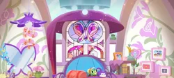 Size: 1600x720 | Tagged: safe, derpibooru import, screencap, g5, my little pony: tell your tale, crystal brighthouse, image, jpeg, misty brightdawn, misty moves in, stained glass