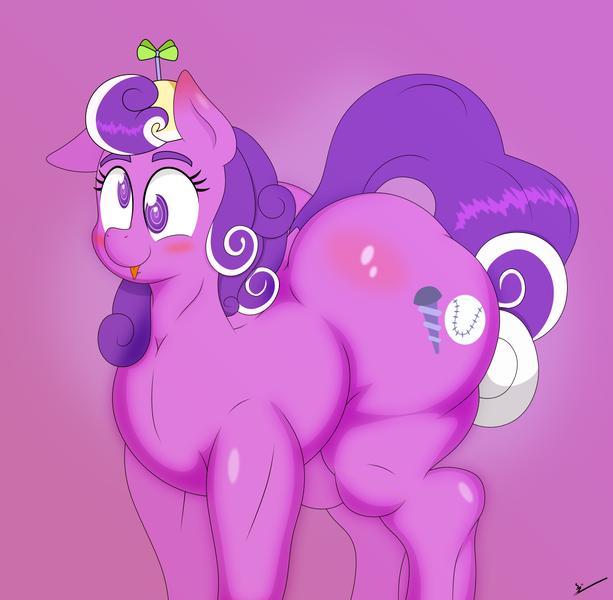 Size: 1308x1280 | Tagged: suggestive, artist:isaac_pony, derpibooru import, screwball, earth pony, pony, ass, blushing, butt, cutie mark, female, hat, huge butt, image, large butt, mare, muscles, plot, png, propeller, propeller hat, raised hoof, raised tail, simple background, solo, solo female, spinning, spinning eyes, sweat, tail, vector
