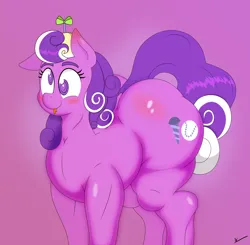 Size: 1308x1280 | Tagged: suggestive, artist:isaac_pony, derpibooru import, screwball, earth pony, pony, ass, blushing, butt, cutie mark, female, hat, huge butt, image, large butt, mare, muscles, plot, png, propeller, propeller hat, raised hoof, raised tail, simple background, solo, solo female, spinning, spinning eyes, sweat, tail, vector