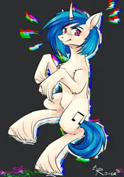 Size: 1341x1920 | Tagged: safe, artist:rover, artist:rrrover, derpibooru import, vinyl scratch, pony, unicorn, dark background, digital art, image, png, solo