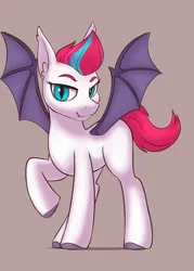 Size: 2800x3900 | Tagged: safe, artist:zeroonesunray, derpibooru import, zipp storm, bat pony, pony, g5, female, halloween, holiday, image, looking at you, mare, png, simple background, solo, standing