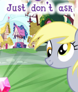 Size: 266x313 | Tagged: safe, derpibooru import, derpy hooves, pegasus, pony, cropped, female, gameloft, image, mare, meme, mobile game, my little pony: magic princess, png, reaction image, solo, text, wow! glimmer