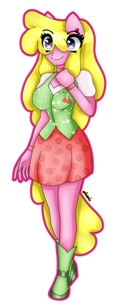Size: 1196x2986 | Tagged: safe, artist:dazzlingmimi, derpibooru import, cherry berry, human, equestria girls, cherrybetes, equestria girls-ified, female, g4, hand on chest, image, png, ponied up, simple background, transparent background