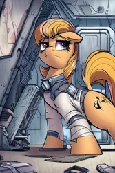 Size: 512x768 | Tagged: safe, derpibooru import, editor:primortal, machine learning assisted, machine learning generated, novelai, stable diffusion, oc, oc:clockwork queen, oc:stella highstep, unofficial characters only, earth pony, pony, fallout equestria, ai content, boss lady, clothes, elitist, fallout, flashback, image, jumpsuit, overmare, overseer, past, png, pre-roboticization, smug, snooty, stable, stable-tec, war never changes