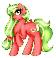 Size: 1997x2099 | Tagged: safe, artist:dazzlingmimi, derpibooru import, applejack (g3), earth pony, pony, g3, cute, g3 jackabetes, image, looking at you, png, raised hoof, simple background, solo, transparent background