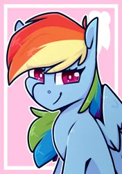 Size: 2039x2894 | Tagged: safe, artist:jelly-sketch, artist:jellysketch, derpibooru import, rainbow dash, pegasus, pony, cutie mark background, female, g4, high res, image, lidded eyes, looking at you, mare, png, smiling, smiling at you, smirk, solo, wings