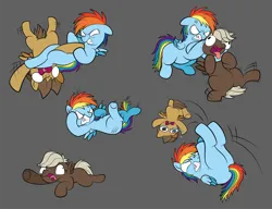 Size: 1920x1476 | Tagged: safe, artist:alexdti, derpibooru import, dumbbell, hoops, rainbow dash, pony, chokehold, derp, female, filly, filly rainbow dash, image, leg hold, png, younger