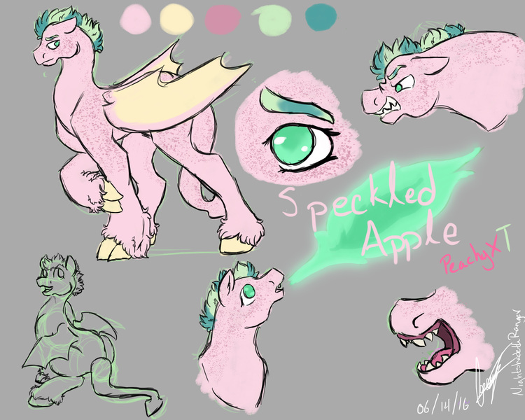 Size: 3000x2400 | Tagged: safe, artist:nightshadetheranger, derpibooru import, oc, oc:speckled apple, unofficial characters only, dracony, dragon, hybrid, kilalaverse, fire, fire breath, image, jpeg, male, nudity, offspring, sheath, solo