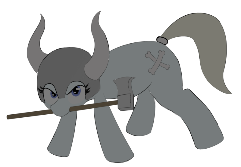 Size: 2400x1666 | Tagged: safe, artist:duckgoblin, ponerpics import, oc, earth pony, pony, axe, helmet, image, png, ponerpics community collab 2023, simple background, solo, transparent background, weapon