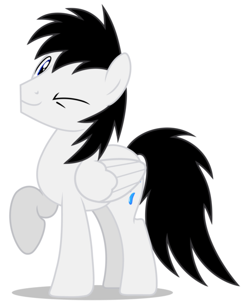 Size: 3458x4388 | Tagged: safe, artist:creedyboy124, derpibooru import, oc, oc:shane park, pegasus, pony, image, looking at you, male, one eye closed, png, simple background, solo, stallion, transparent background, vector, wink, winking at you