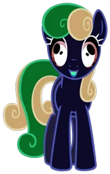 Size: 603x950 | Tagged: safe, artist:j-brony, derpibooru import, edit, bon bon, sweetie drops, earth pony, pony, season 2, the super speedy cider squeezy 6000, adorabon, background pony, cute, female, g4, image, inverted colors, mare, open mouth, png, simple background, singing, solo, transparent background, vector