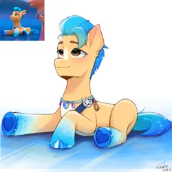 Size: 2048x2048 | Tagged: safe, artist:xiaowu07, derpibooru import, screencap, hitch trailblazer, earth pony, pony, g5, my little pony: make your mark, spoiler:g5, spoiler:my little pony: make your mark, spoiler:my little pony: make your mark chapter 6, spoiler:mymc06e04, cute, ice, image, male, my little pony: make your mark chapter 6, png, screencap reference, secrets of starlight, simple background, smiling, solo, stallion