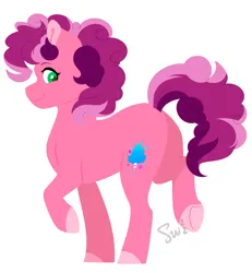 Size: 1281x1385 | Tagged: safe, artist:silentwolf-oficial, derpibooru import, oc, oc:cotton, unofficial characters only, earth pony, pony, butt, female, image, looking back, mare, offspring, parent:cheese sandwich, parent:pinkie pie, parents:cheesepie, plot, png, simple background, smiling, solo, standing on two hooves, white background