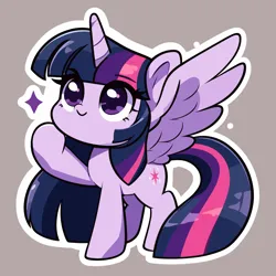 Size: 1024x1024 | Tagged: safe, ai content, derpibooru import, machine learning generated, prompter:fluttershysaidsyayyy, twilight sparkle, twilight sparkle (alicorn), alicorn, artificial intelligence, cute, image, png, sticker