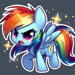 Size: 1024x1024 | Tagged: safe, ai content, derpibooru import, machine learning generated, prompter:fluttershysaidsyayyy, rainbow dash, pegasus, pony, artificial intelligence, cute, image, jpeg, sticker