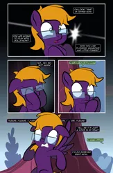 Size: 1920x2948 | Tagged: safe, artist:alexdti, derpibooru import, oc, oc:purple creativity, pegasus, pony, comic:quest for friendship retold, dialogue, glasses, image, jpeg, solo, speech bubble, tree