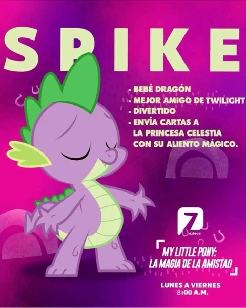 Size: 720x900 | Tagged: safe, derpibooru import, spike, azteca 7, image, jpeg, spanish