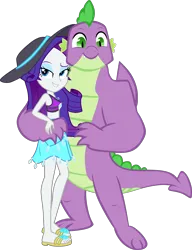Size: 3417x4454 | Tagged: safe, artist:dustinwatsongkx, artist:memnoch, derpibooru import, edit, vector edit, rarity, spike, dragon, human, equestria girls, equestria girls series, the last problem, absurd resolution, bikini, clothes, feet, female, g4, geode of shielding, gigachad spike, hat, image, looking at you, magical geodes, male, midriff, older, older spike, png, rarity's blue sarong, rarity's purple bikini, sandals, sarong, shipping, simple background, sparity, straight, sun hat, swimsuit, transparent background, vector, winged spike, wings