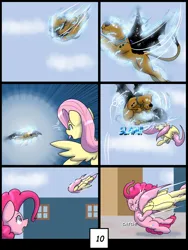 Size: 6000x8000 | Tagged: safe, artist:chedx, derpibooru import, fluttershy, pinkie pie, earth pony, pegasus, comic:learning with pibby glitch battles, fanfic, comic, commission, community related, corrupted, crossover, error, fanfic art, glitch, image, multiverse, png, scooby doo, scooby doo (character)