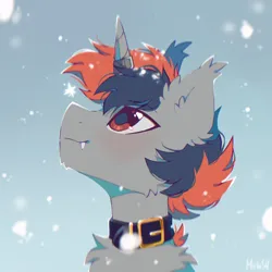 Size: 1800x1800 | Tagged: safe, artist:mirtash, derpibooru import, oc, unofficial characters only, pony, unicorn, horn, image, png, snow, snowfall, solo, unicorn oc