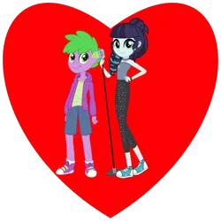 Size: 800x800 | Tagged: safe, derpibooru import, coloratura, spike, human, equestria girls, coloraspike, female, heart, human spike, humanized, image, male, png, rara, raraspike, shipping, shipping heart, smiling, straight